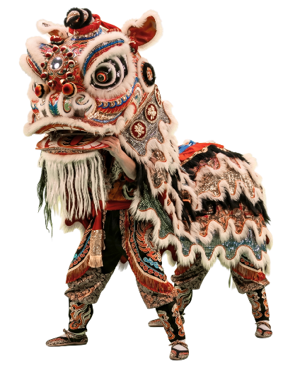 Un león de la tradicional China la Danza del León